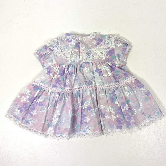 Vintage Cradle Togs Dress Baby Girls Size 12m Purple Floral - Picture 3 of 4